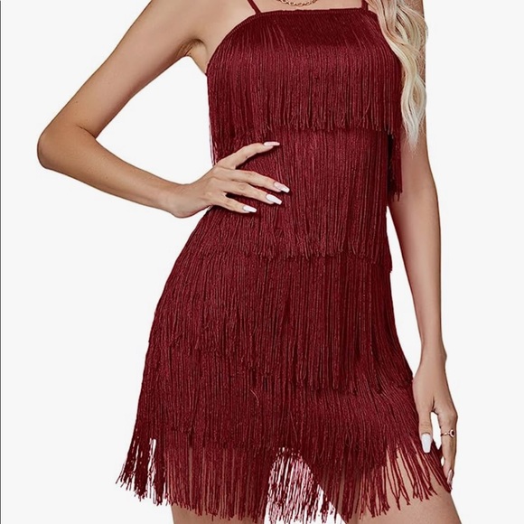 RED FRINGE DRESS - Picture 6 of 6